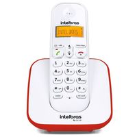 Telefone Sem Fio Intelbras  TS 3110 Eco Mode Vermelho e Branco