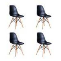 Conjunto de 4 cadeiras eames preto decor travel max - ct53002pt
