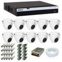 Kit CFTV 10 Câmeras Segurança Intelbras Full HD 1080p VHD 3220D + DVR Intelbras Full HD MHDX 3016 +