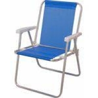 Cadeira De Alumínio De Praia Alta Sannet Azul Mor