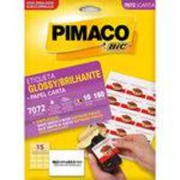 Etiqueta Pimaco 7072 Glossy Com 10 Folhas Cartela 44,6x63,5