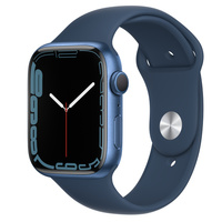 Apple Watch Series 7 GPS • Caixa azul de alumínio – 45 mm • Pulseira esportiva azul-abissal – Padrão