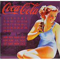Calendário Urban Magnético Coca Cola Pin Up Blond Lady Roxo