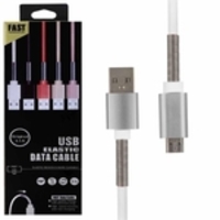 Cabo USB Elastic Data Cable 3.1A Branco