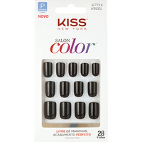 Kiss New York Unhas Postiças Salon Color Curto Cor Chic - Feminino