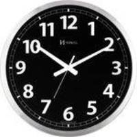 Relógio D Parede 40cm Preto Silencioso Alumínio Herweg 6720s