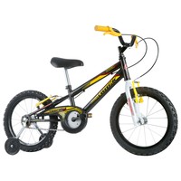 Bicicleta Infantil Aro 16 Track & Bikes Track Boy Preto e Amarela com Rodinhas Freio V-Brake