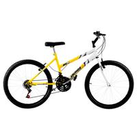 Bicicleta Ultra Bicolor Pro Tork Aro 26 18 Marchas Amarela e Branca