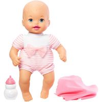 Boneca Bebê Little Mommy Recém Nascido Roupinha Listrada Rosa Mattel
