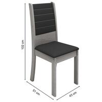 Kit com 2 Cadeiras Madesa Premium Plus Cinza e Preto