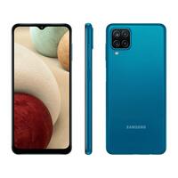 Smartphone Samsung Galaxy A12 64GB Azul 4G - 4GB RAM Tela 6,5 Câm. Quá