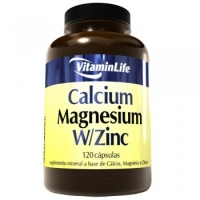 Suplemento Vitaminlife Calcium Magnesium W/Zinc 120 Cápsulas