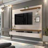 Painel Home Suspenso Para Tv 65 C/ Led Dj Móveis Greco Off White / Demolição