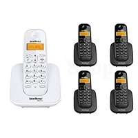 Telefone sem Fio Intelbrás TS3110 Branco + 4 Ramal intelbras TS 3111 Preto