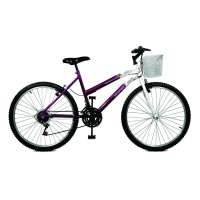 Bicicleta Master Bike Serena Plus Aro 26 21 Marchas Feminina 36 Raios Violeta e Branca