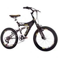 Bicicleta Infantil Aro 20 Track & Bikes XR-20 - 6 Marchas Preta e Amarela Freio V-Brake