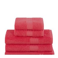 jogo de toalhas de banho buddemeyer 5 peças florentina vermelho