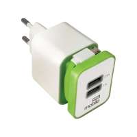 Carregador Parede Easy Mobile Smart USB Branco e Verde
