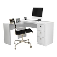 Mesa para Escritório Tecno Mobili ME4101 3 Gavetas Reversível Branco