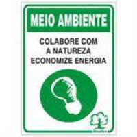 Placa De Poliestireno Auto-adesiva 20x30cm Economize Energia - 250 Cb - Sinalize