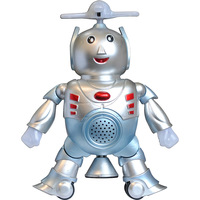 Robô Dançarino Elétrico Capable com Som e Luz Azul e Prata