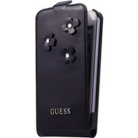 Capa para iPhone 5/5s iKase Guess Flap Case Preto Flores
