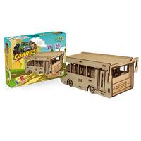 Quebra Cabeça 3D Ônibus Brinquedo Educativo Madeira 75 peças - Iob