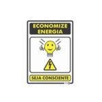 Placa Sinalização Economize Energia 15x20cm