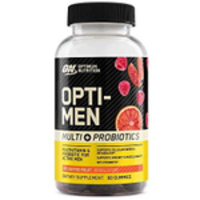 Optimum Nutrition Opti-Men Multivitamínico e Probióticos Gomas, Suporta Metabolismo, Saúde Muscular e Imunológica, Frutas Sortidas, Contagem de 90