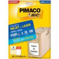 Etiqueta Pimaco Carta Inkjet E LASER 6288 Com 100 Unidades