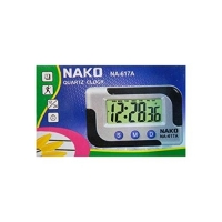 Relógio Digital Portátil Carro Cronometro Data Despertador Cinza 617A