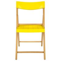 Kit 2 Cadeiras Dobráveis Tramontina Potenza Plast Amarelo Madeira