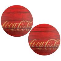 Jogo Americano e Porta-copos Coca-Cola Wood Style 4 Peças
