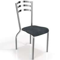 Conjunto 4 Cadeiras Portugal Crome 4c007cr 17 Preto Linho Cinza Kappesberg