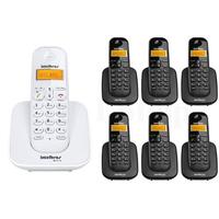 Telefone Intelbras TS 3110 Branco + 6 Ramal TS 3111 Preto