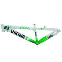Quadro Viking Dirt Jump X Tuff25 Aro 26 Alumínio Branco Fosco Verde