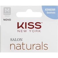 Unhas Postiças Kiss New York Salon Natural Médio Quadrado 1 Unidade