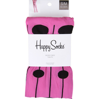 Meia Calça Happy Socks Bolinhas Feminina Rosa e Preta