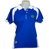 Camisa Pólo Fio Tinto Com Bolso Brasil FIFA Feminina Azul