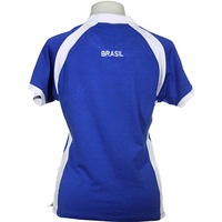 Camisa Pólo Fio Tinto Com Bolso Brasil FIFA Feminina Azul
