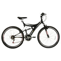 Bicicleta Track Bikes Aro 26 18 Marchas TB 300 MTB Preta e Branca