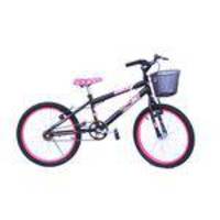 Bicicleta Aro 20 Onix Rebaixada Fem Preta Detalhe Pink