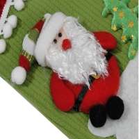Bota De Natal Verde Em Tecido Com Papai Noel 1446 28cm De Altura Cbrn0180