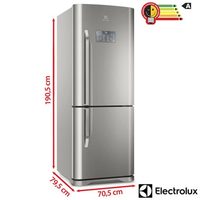 Refrigerador Electrolux Bottom Freezer DB53X Frost Free 454 Litros Inox 110V