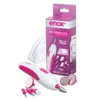 Kit Elétrico Enox Manicure E Pedicure 1 Unidade Branco e Rosa