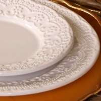 Aparelho De Jantar Madeleine Porto Brasil Cerâmica Branco 42 Peças