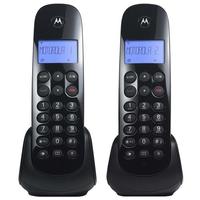Telefone Sem Fio Motorola Moto700 Identificador De Chamadas e Visor Preto + 1 Ramal