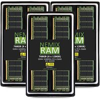 Kit de 768 GB (6 x 128 GB) DDR4-3200 PC4-25600 4Rx4 ECC Memória de servidor registrada da NEMIX RAM