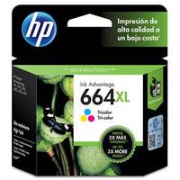 Cartucho HP 664XL Colorido Original (F6V30AB) Para HP Deskjet 2136, 2676, 3776, 5076, 5276