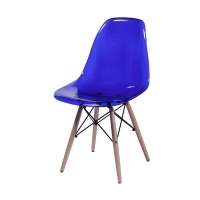 Cadeira Or Design Eames Dkr Azul Base De Madeira